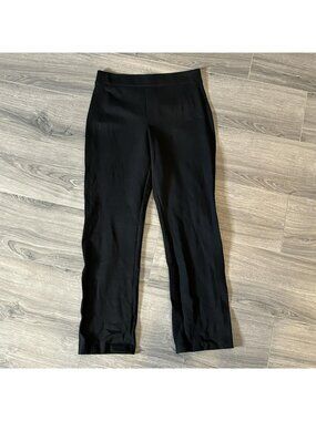 Spanx Pants Womens M Black Knit Ponte Slim Straight Ankle Pull On Stretch Dress